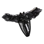 Mei Nell Lace Hollow T Panties Black Free Size LOVVA