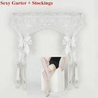 House of Dasein Lace Top Stockings & Garter Belt Set White House of Dasein