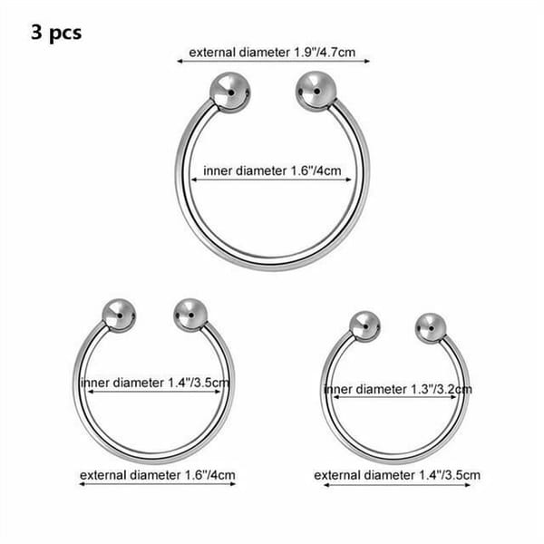 House of Dasein Stainless Steel Half Circle Cock Ring 32mm 35mm 40mm House of Dasein