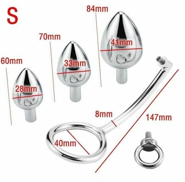 House Of Dasein Stainless Steel Butt Plug & Penis Ring L House of Dasein