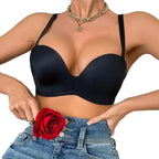 House Of Dasein Seamless Push Up Shoulderless Push Up Bra Black 85B House of Dasein