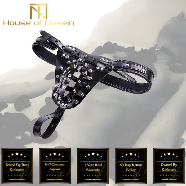 House Of Dasein Leather Chastity Belt Black Secondary image