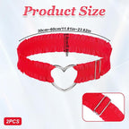 House of Dasein Heart Lace Thigh Garter Set Red 2 Piece House of Dasein