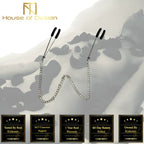 House Of Dasein Chain Nipple Clamps Breast Play Bondage Kink BDSM Fetish Restraints Silver House of Dasein