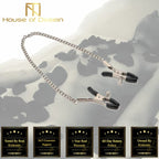 House of Dasein Metal Nipple Clamps With Chain Black House of Dasein