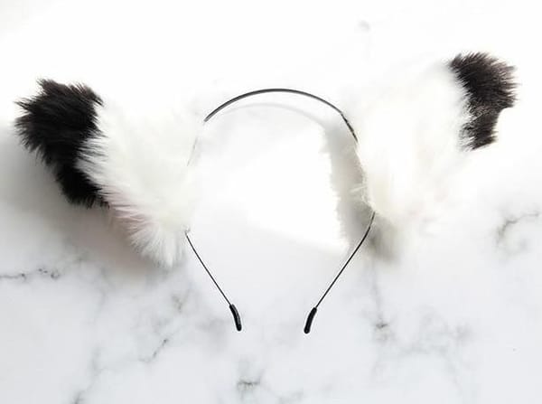 House Of Dasein Furry Fox Ears White Black Tips Secondary image