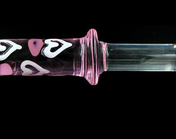 House Of Dasein Double Ended Pink Heart Glass Dildo Pink Secondary image