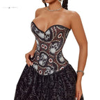 House Of Dasein Skull Print Corset House of Dasein