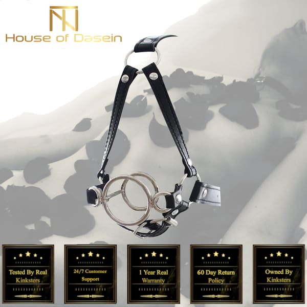 House Of Dasein Open Mouth Hook Gag Head Harness Black Secondary image