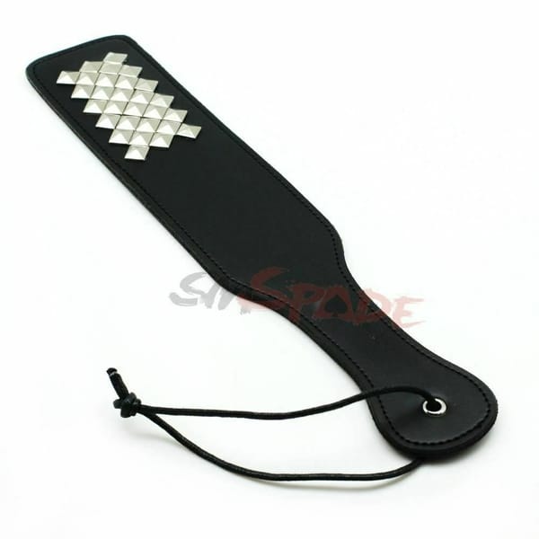 House of Dasein Studded Faux Leather Spanking Paddle Black Secondary image