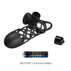 House Of Dasein Cock Cage 10 Speed Clitoris Vibrator Elastic Net Sleeve Penis Ring Black House of Dasein