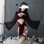 House Of Dasein Dark Midnight Red Velvet Witch Lingerie Costume Red House of Dasein