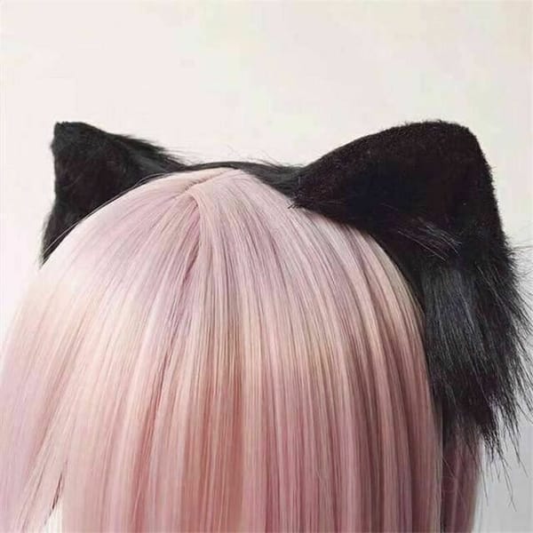 House of Dasein Neko Cat Ears Headband Black Secondary image