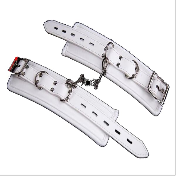 House of Dasein Wrist & Ankle Cuffs With Spreader Bar White House of Dasein