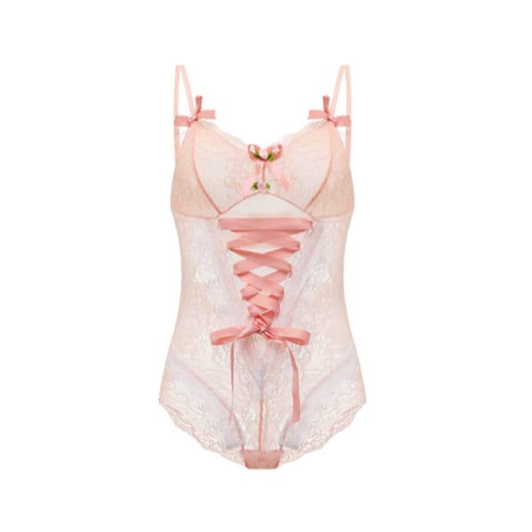 House Of Dasein Lace Corset Bodysuit Black Secondary image