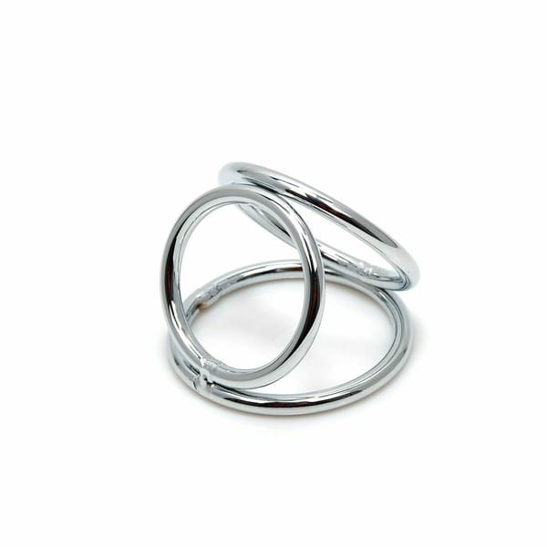 House of Dasein Triple Stainless Steel Cock & Ball Ring Silver S House of Dasein