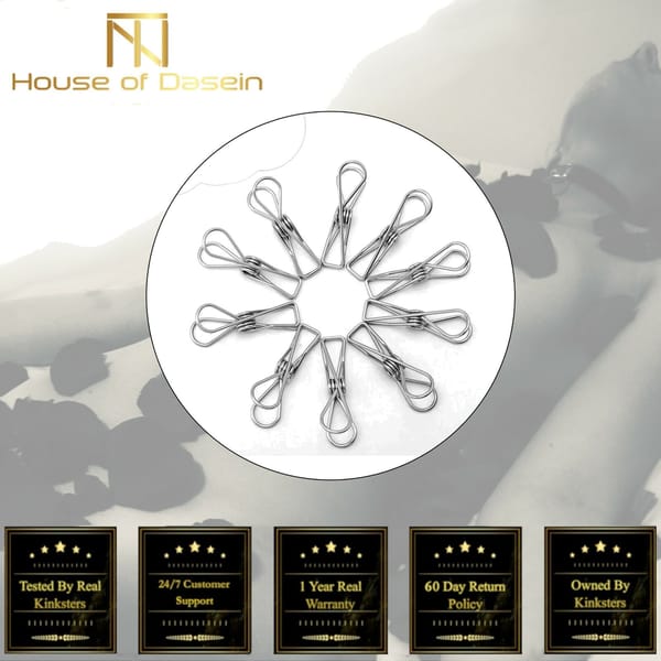 House of Dasein Stainless Steel Nipple Clamps Silver House of Dasein