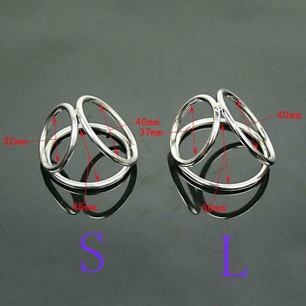 House of Dasein Triple Stainless Steel Cock & Ball Ring Silver S House of Dasein