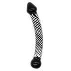 House of Dasein Double Ended Striped Glass Dildo Black House of Dasein