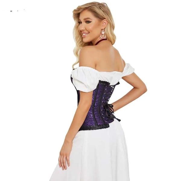 House Of Dasein Floral Lace Overbust Corset Purple S House of Dasein