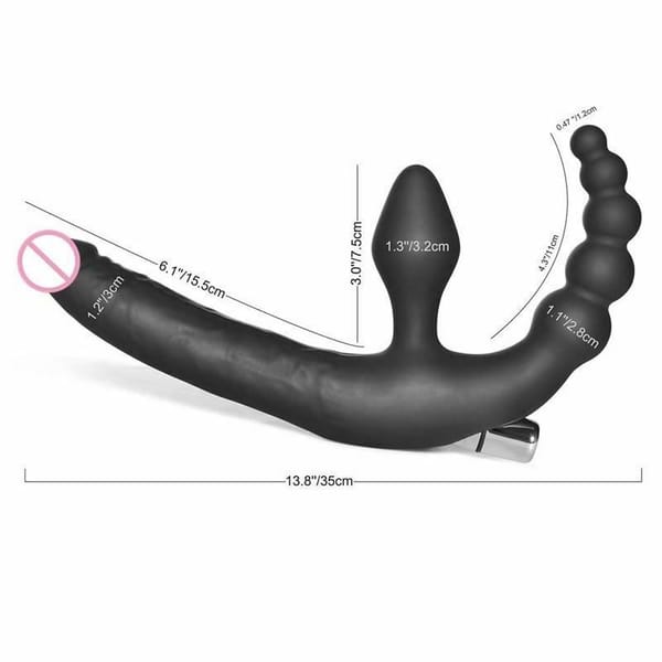 House of Dasein Triple Penetration Wearable Strap On Vibrator House of Dasein