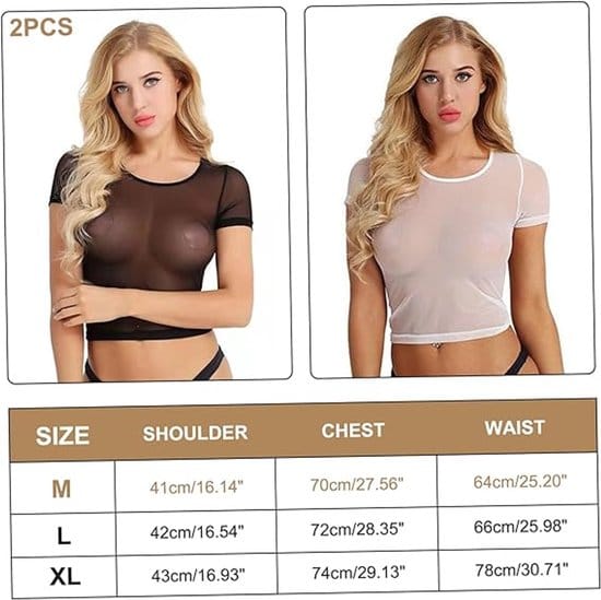 Sheer Lace Lingerie Set With Short Sleeves Black White M LOVVA
