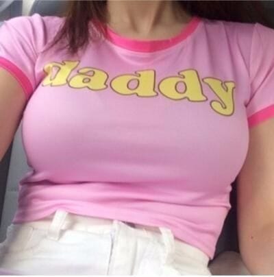 House Of Dasein Pink Daddy Crop Top House of Dasein