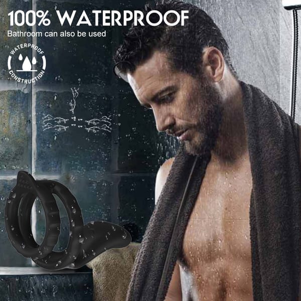 Silicone Vibrating Cock Ring With Ball Stretcher LOVVA