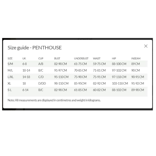 Penthouse Adore Me Panties Black S / M Penthouse