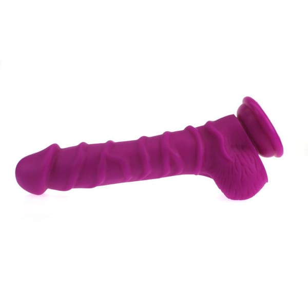 X-MEN Realistic Dildo With Ridged Shaft & Balls Purple Secondary image