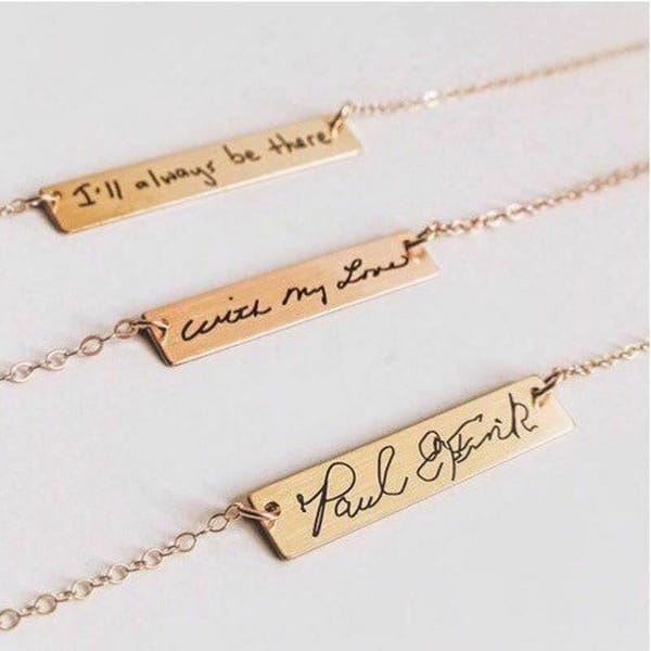 House Of Dasein Engraved Bar Necklace Silver Secondary image
