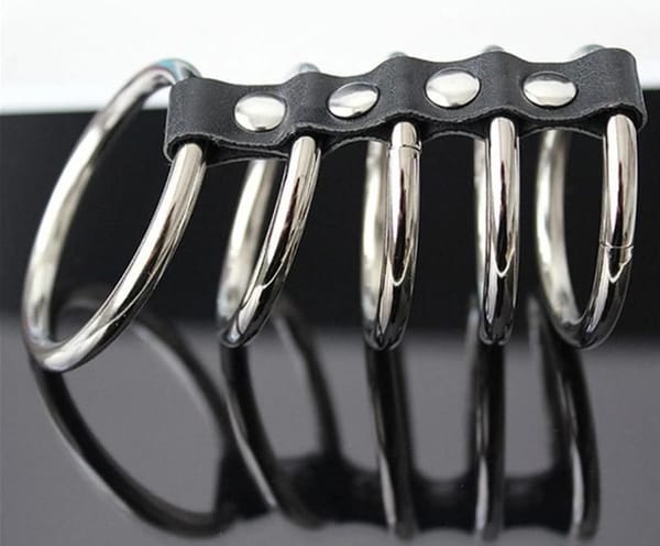 House of Dasein Stainless Steel Cock Ring Set 5 Piece Silver House of Dasein