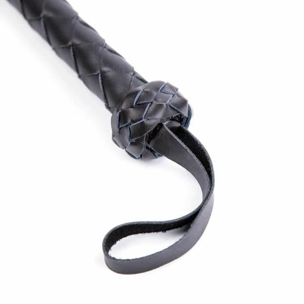 House of Dasein Genuine Leather Whip Black 121cm House of Dasein