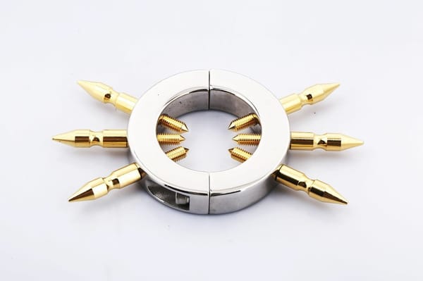 House of Dasein Golden Spiked Ball Stretcher Gold Secondary image