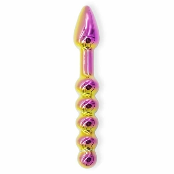 House of Dasein Double Ended Glass Anal Beads Dildo Gold 18 cm House of Dasein