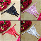 Yunfangyan Lace Bow Crotch T Panties Pink Free Size LOVVA
