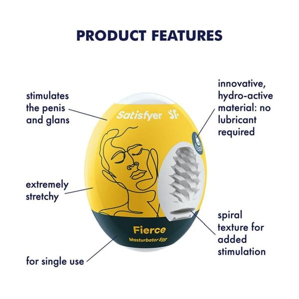 Satisfyer Masturbator Egg Fierce Textured Sleeve Satisfyer