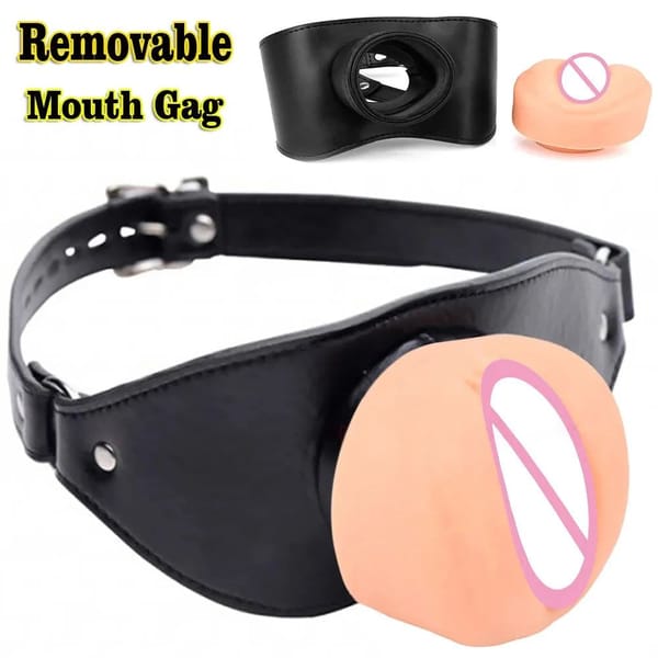 House Of Dasein Bondage Belt Latex Mouth Gag With Flexible Dildo Plug BDSM Restraint House of Dasein