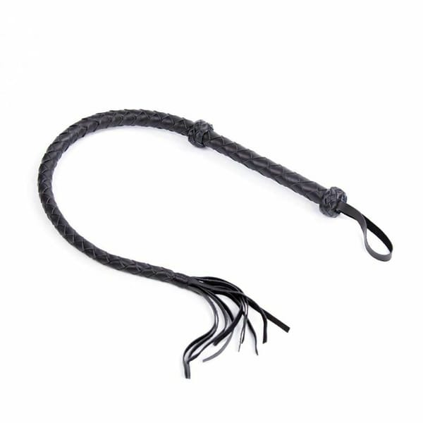 House of Dasein Genuine Leather Whip Black 121cm House of Dasein