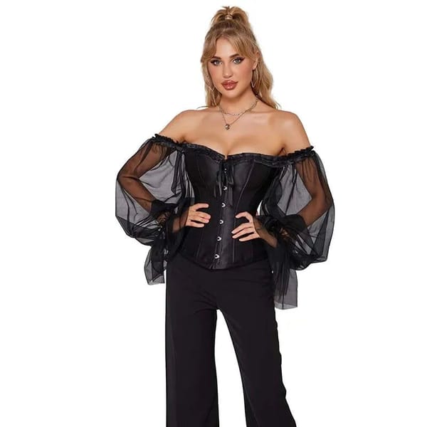 House Of Dasein Ruffled Gothic Overbust Corset XS House of Dasein