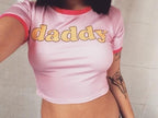 House Of Dasein Pink Daddy Crop Top House of Dasein
