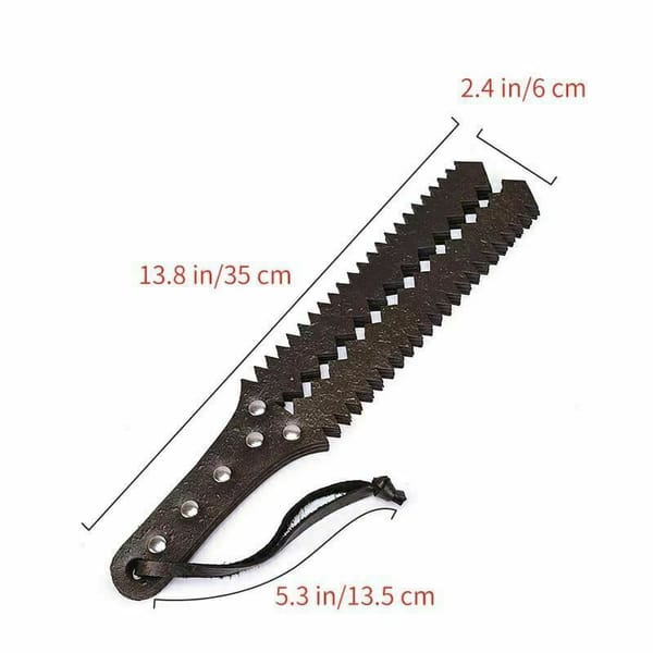 House of Dasein Genuine Leather Sawtooth Paddle Brown House of Dasein