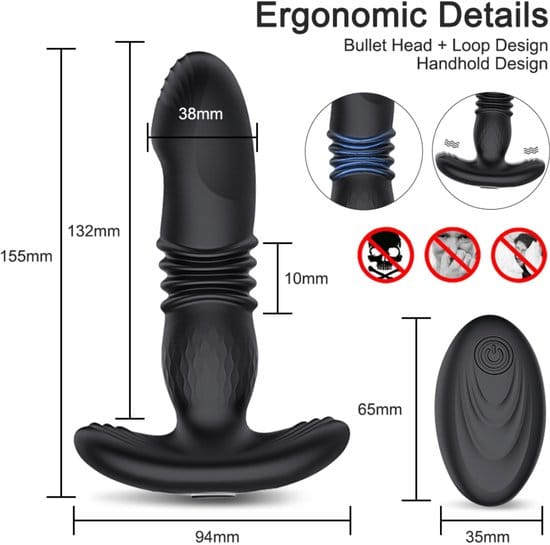 Does Not Apply Remote Control Wearable Vibrating Retractable Anal Plug LOVVA
