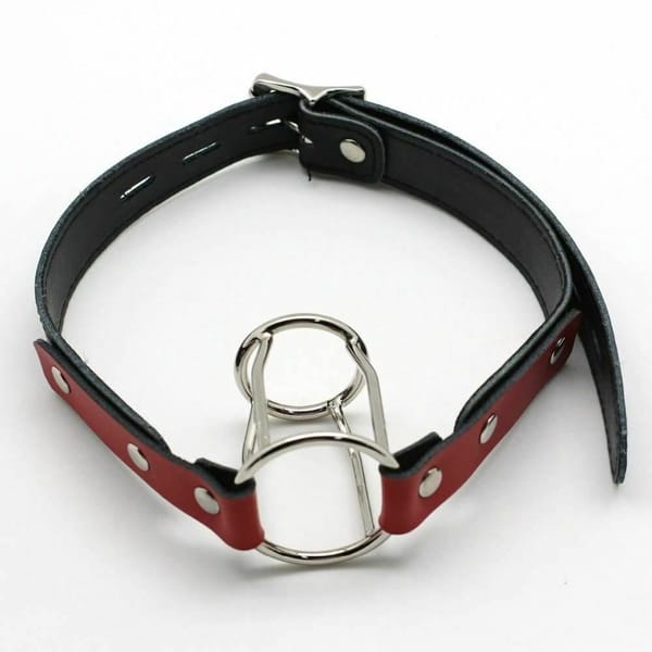 House of Dasein BDSM Double Ring Open Mouth Training Gag Red House of Dasein