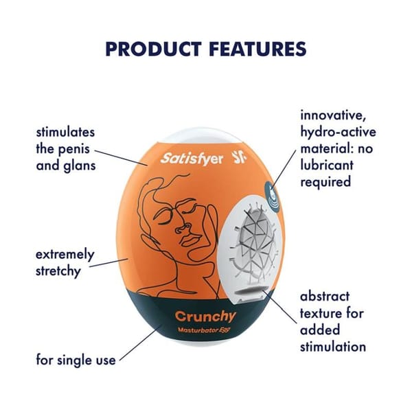 Satisfyer Masturbator Egg Crunchy Textured Sleeve Secondary image