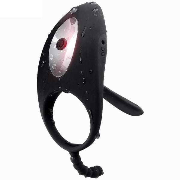 House Of Dasein Black Vibrating Cock Ring Anal Beads Butt Plug Clitoral Stimulator Couples Vibrator Black House of Dasein
