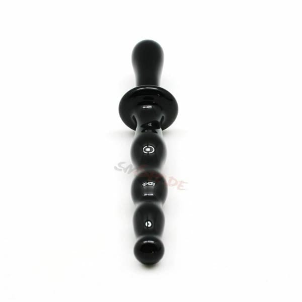 House of Dasein Double Ended Glass Dildo & Anal Beads Black House of Dasein