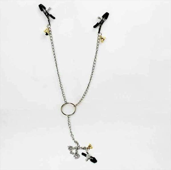 House of Dasein Nipple Clamps With Long Chain Black House of Dasein