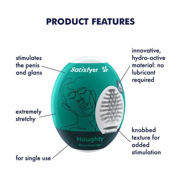 Satisfyer Masturbator Egg Naughty Textured Sleeve Secondary image