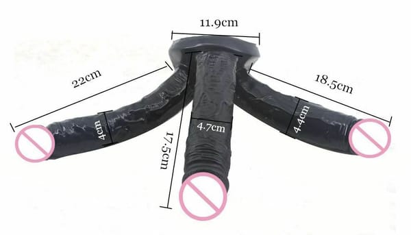 House of Dasein Triple Penetration Realistic Dildo Set Black House of Dasein